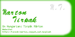 marton tirpak business card