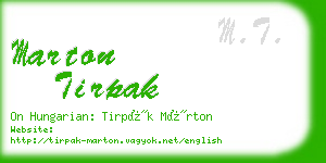 marton tirpak business card